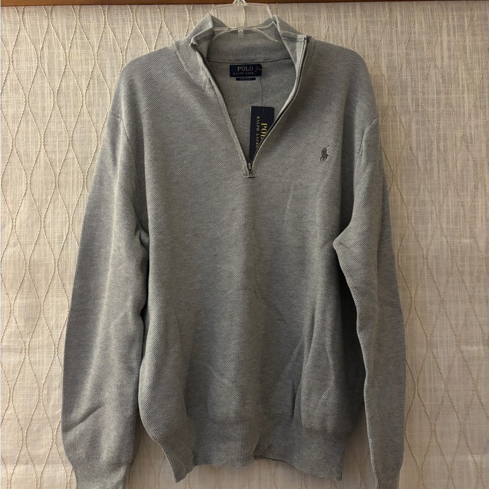 Ralph Lauren Men's Gray Zip-Up Sweater